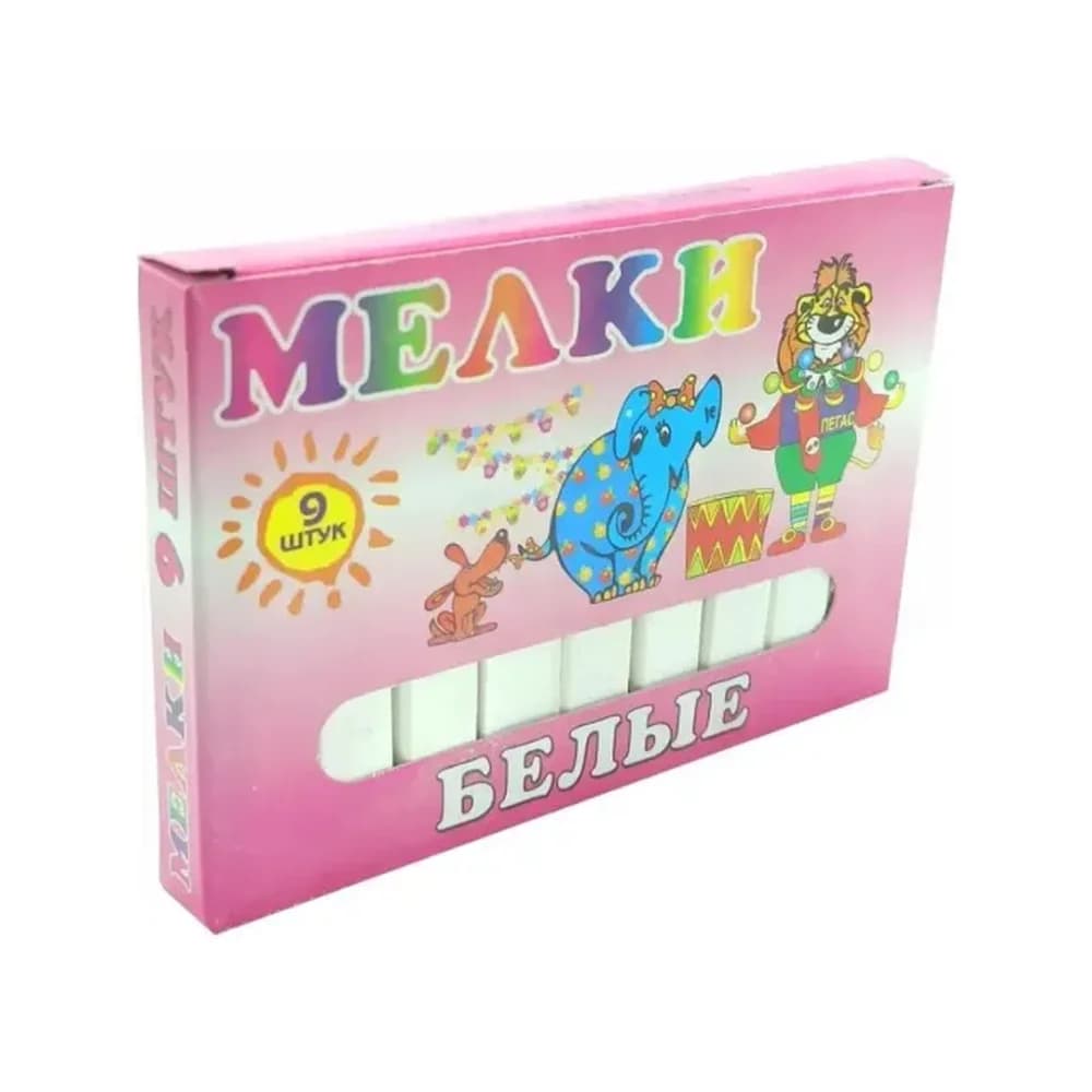 Мел школьный белый 9шт Пегас 949049