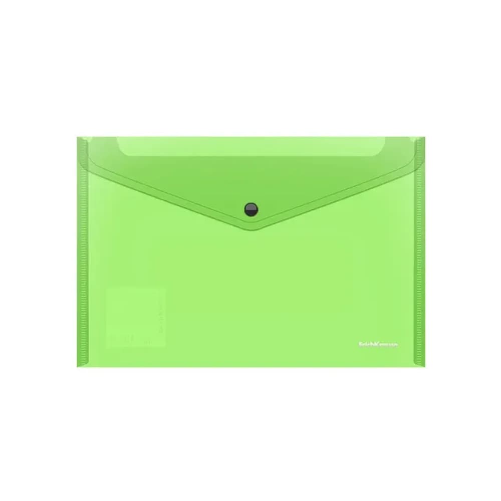 Папка-конверт А4 на кнопке Fizzu Neon полупрозр. ассорти Erich Krause  597059