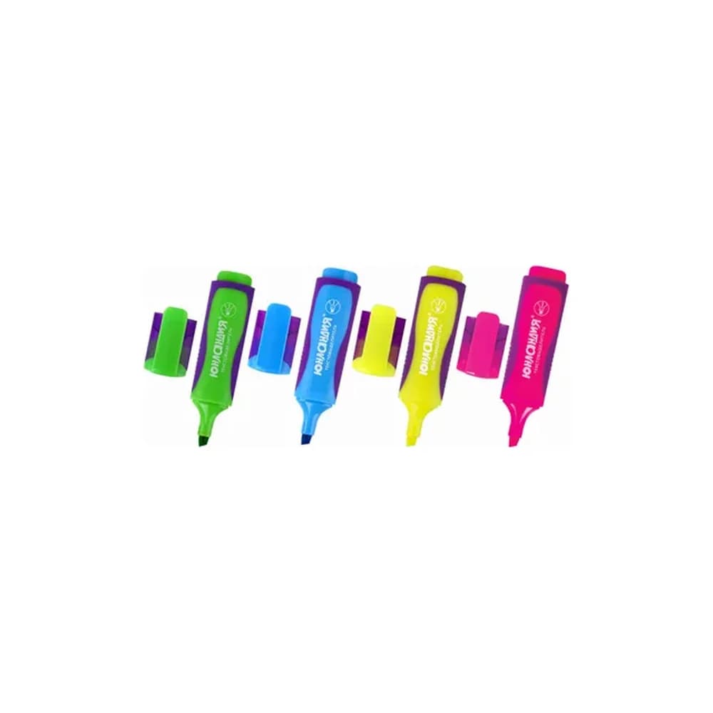 Текстовыделитель ELASTIC 1-5мм желтый, зеленый , прорезиненный корпус
