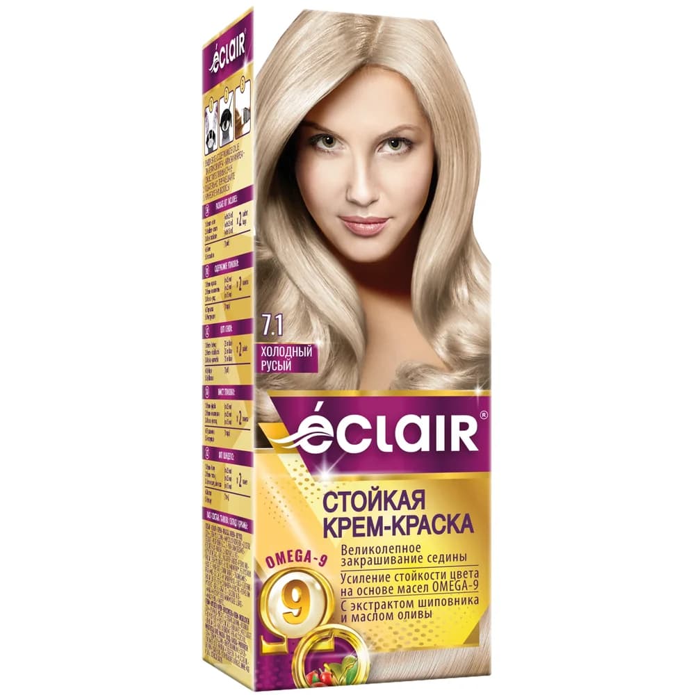 ECLAIR Краска д/волос 7,1 Холодный русый