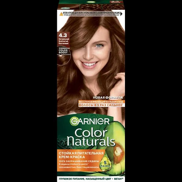 Garnier Color Naturals, тон 4.3 Золотистый каштан