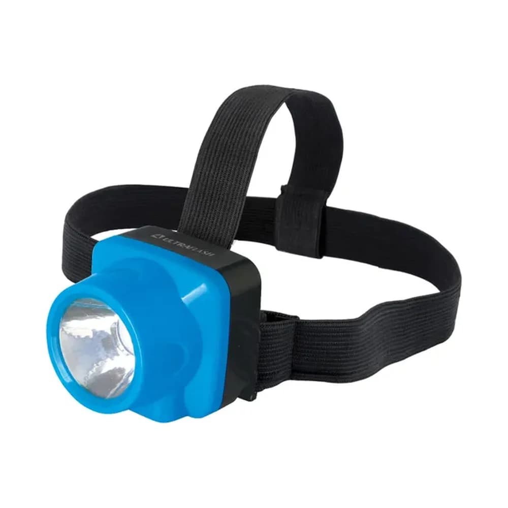 Фонарик ULTRA FLASH LED5375(налобн аккум 220В, голубой,1Ватт LED, 2реж, пласт, бокс) арт. 253287