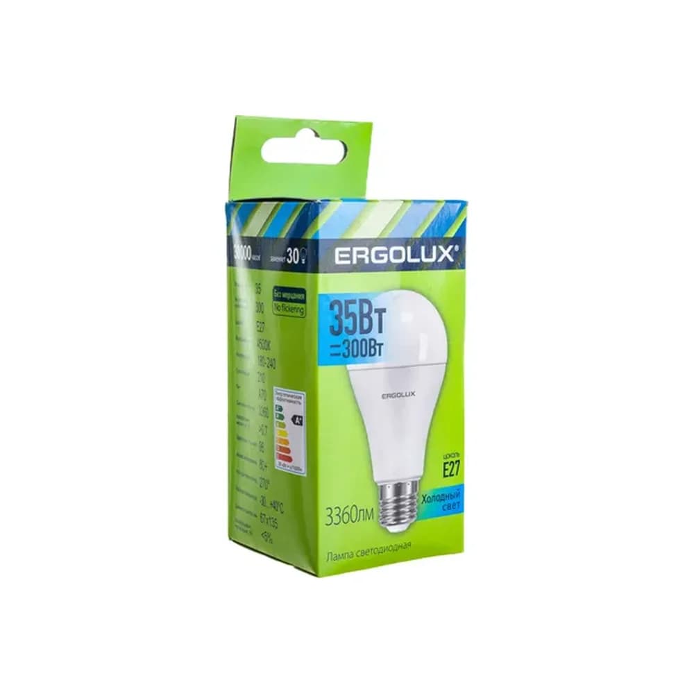 ЛАМПА светод. Ерголюкс LED-А70-35W-Е27-4K ЛОН 35ВтЕ274500К 180-240В арт. 313501