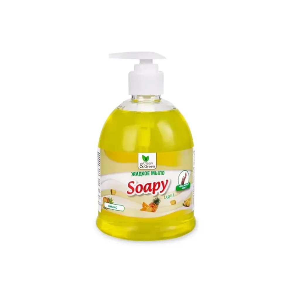 Жидкое мыло "Soaru"  Light Ананас 500 мл Clean& Green  с дозатором