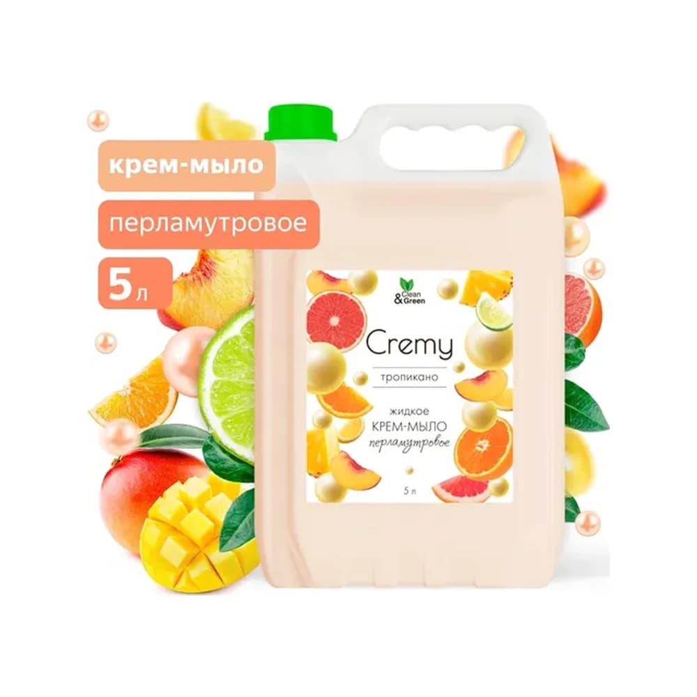 Жидкое крем -мыло с перламутром Cremy 5000 мл тропикано  канистра Clean$Green CG 8450