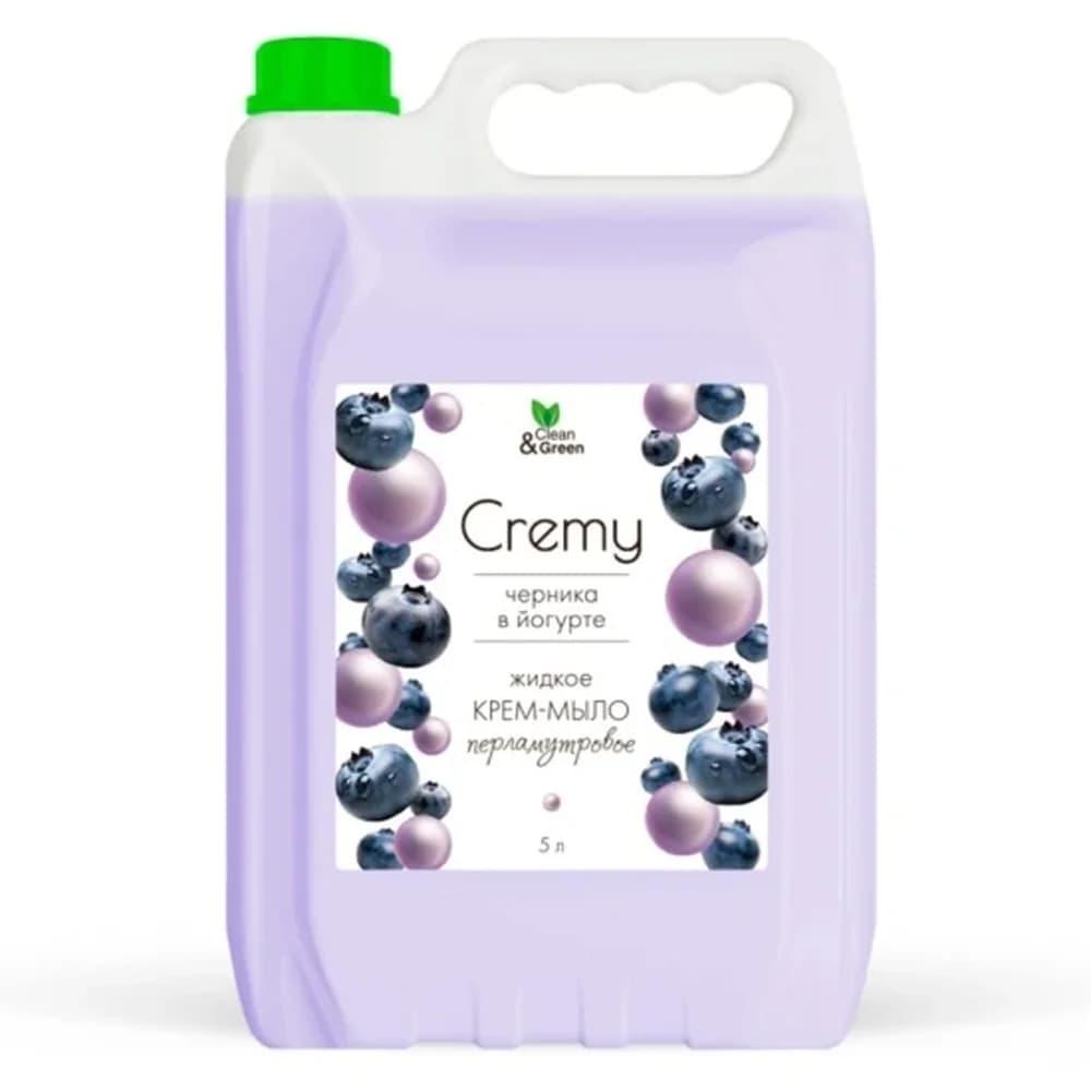 Жидкое крем -мыло с перламутром Cremy 5000 мл черника в йогурте  канистра Clean$Green CG 8450