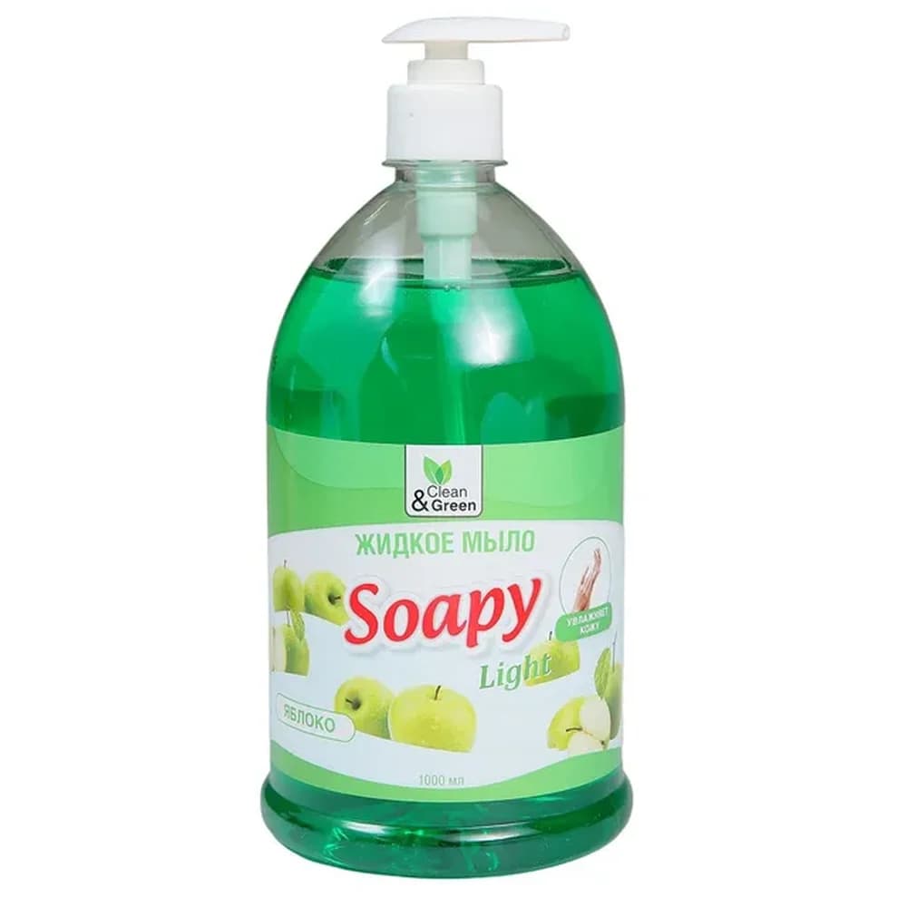 Жидкое мыло "Soaru"  Light Яблоко 5000 мл Clean& Green  бутылка CG8010
