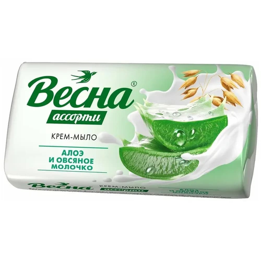 Весна 90  гр мыло крем Алоэ и Овсянное молочко /72 (6088)
