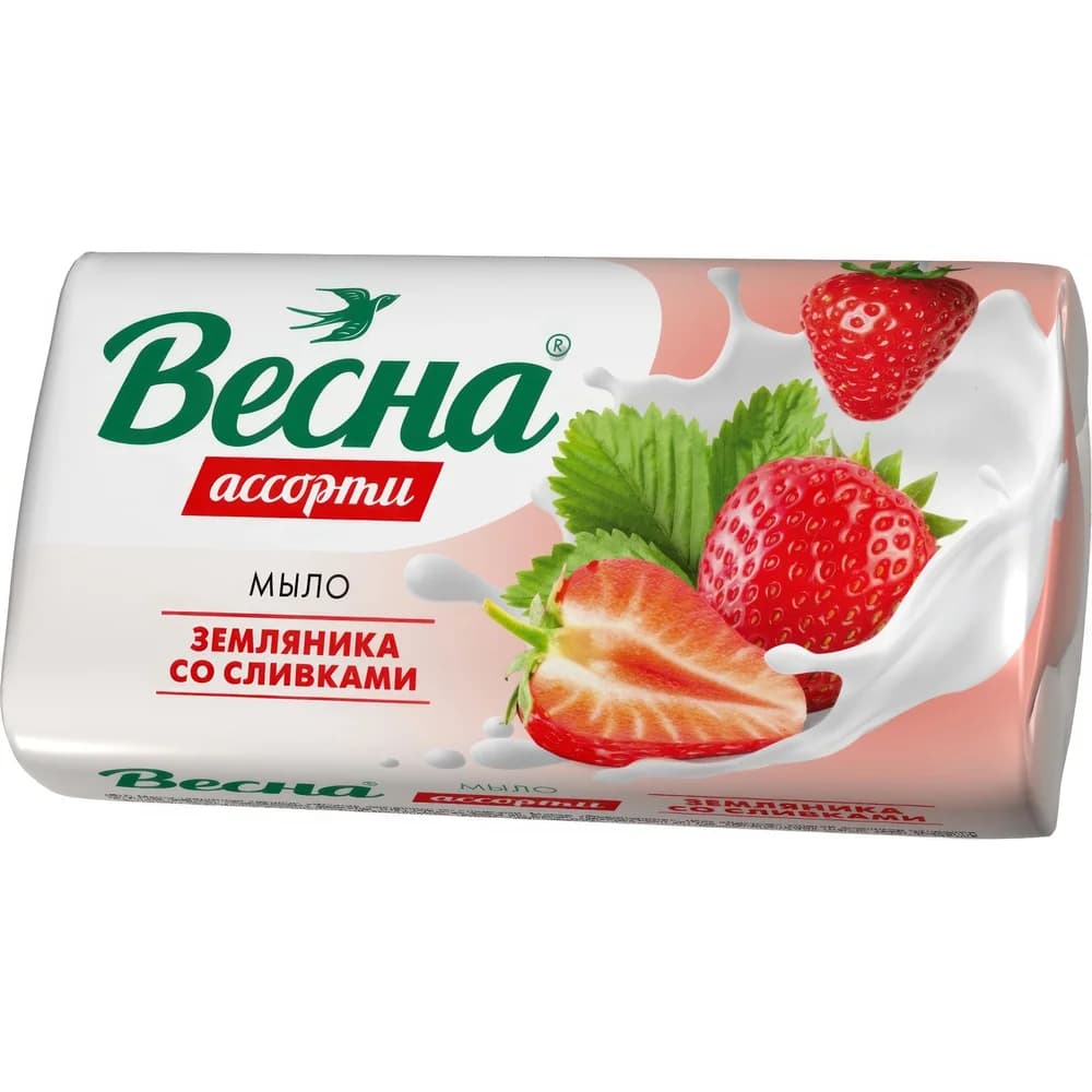Весна 90 гр мыло -крем Земляника со сливками   /72