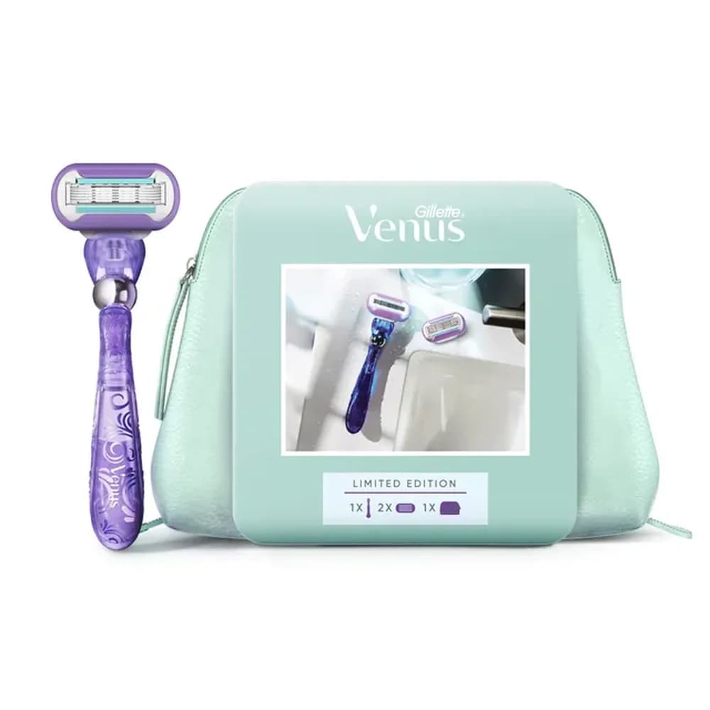 Набор подар Venus Бритвас 1 сменн касс + Satin CARE гель д бритья женск (РОССИЯ )