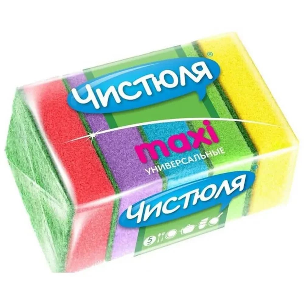Губка д/посуды Чистюля MAXI  5 шт