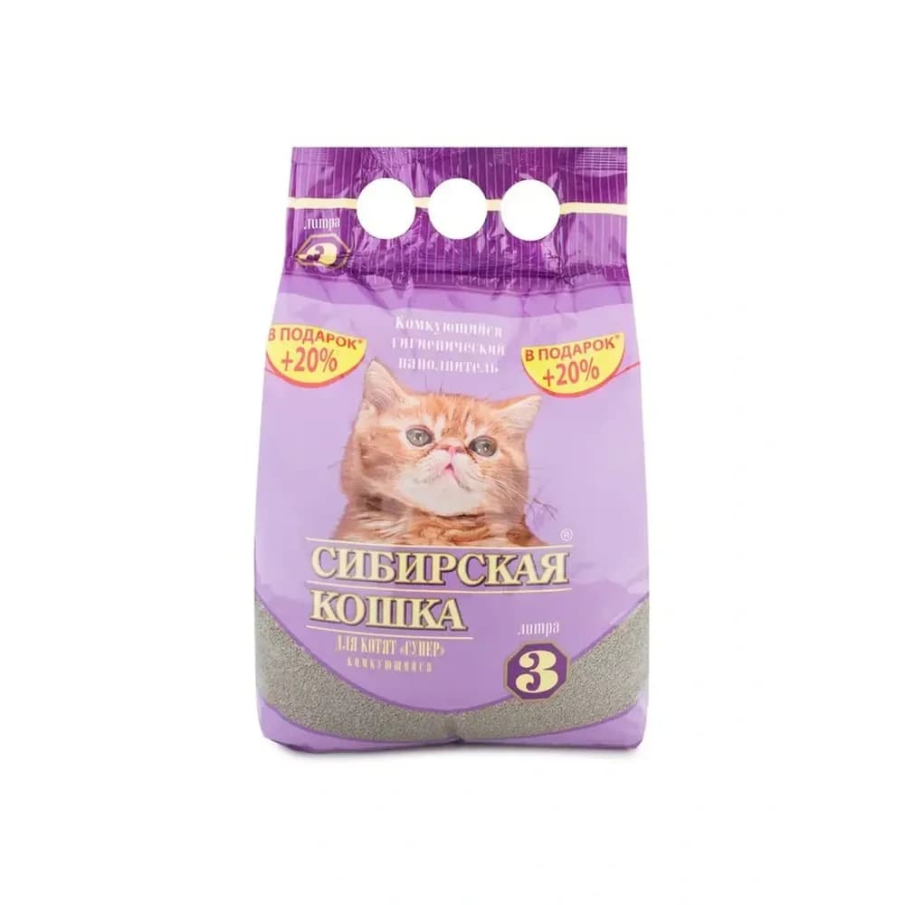 Наполнитель Сиб кошка 3 л СУПЕР/  , комкующийся /4 синий