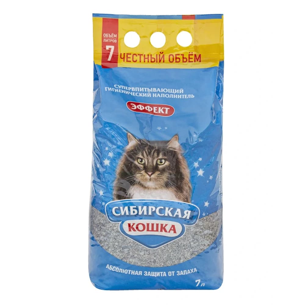 Наполнитель Сиб кошка 7 л  ЭФФЕКТ ,Впитывающий /2 голубой