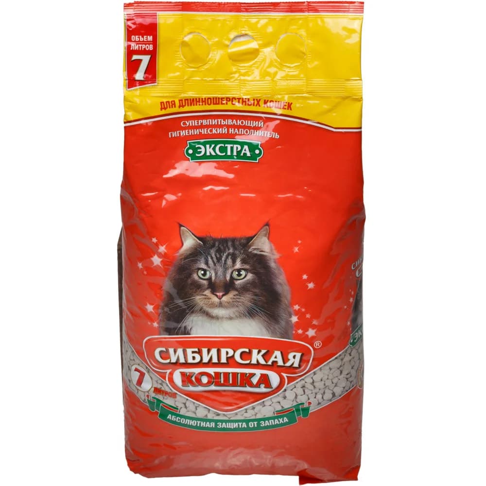 Наполнитель Сиб кошка 7 л ЭКСТРА /длиннош,впитывающий /2 оранжевый