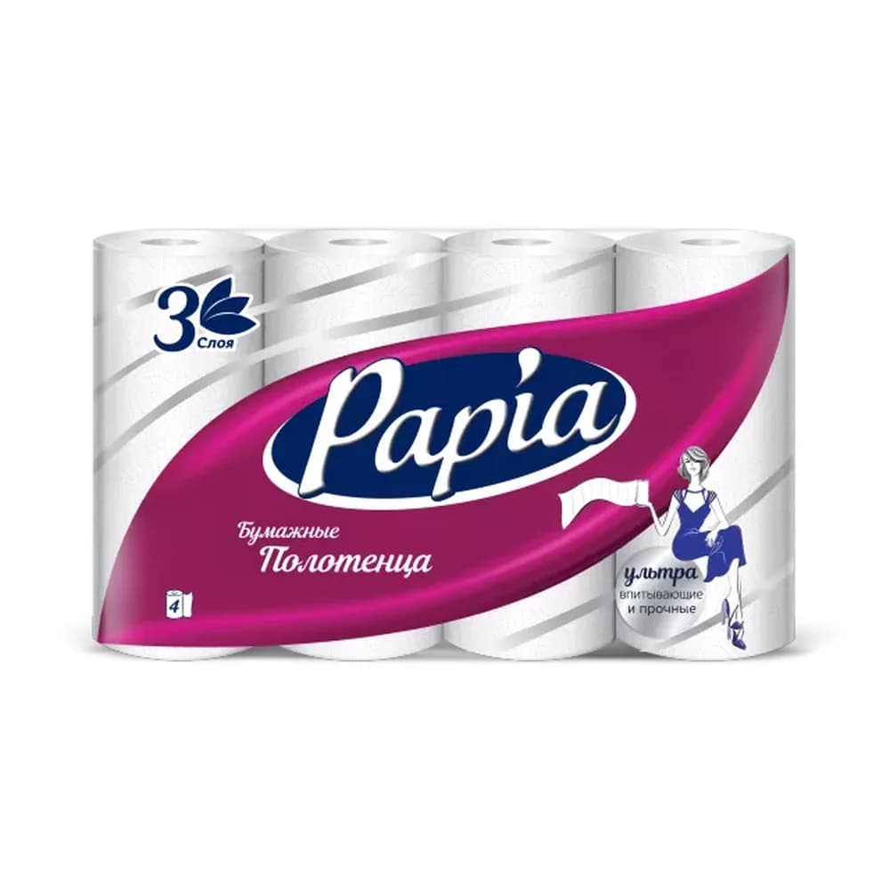 Полотенце ПАПИЯ 3сл *4 шт (7шт)