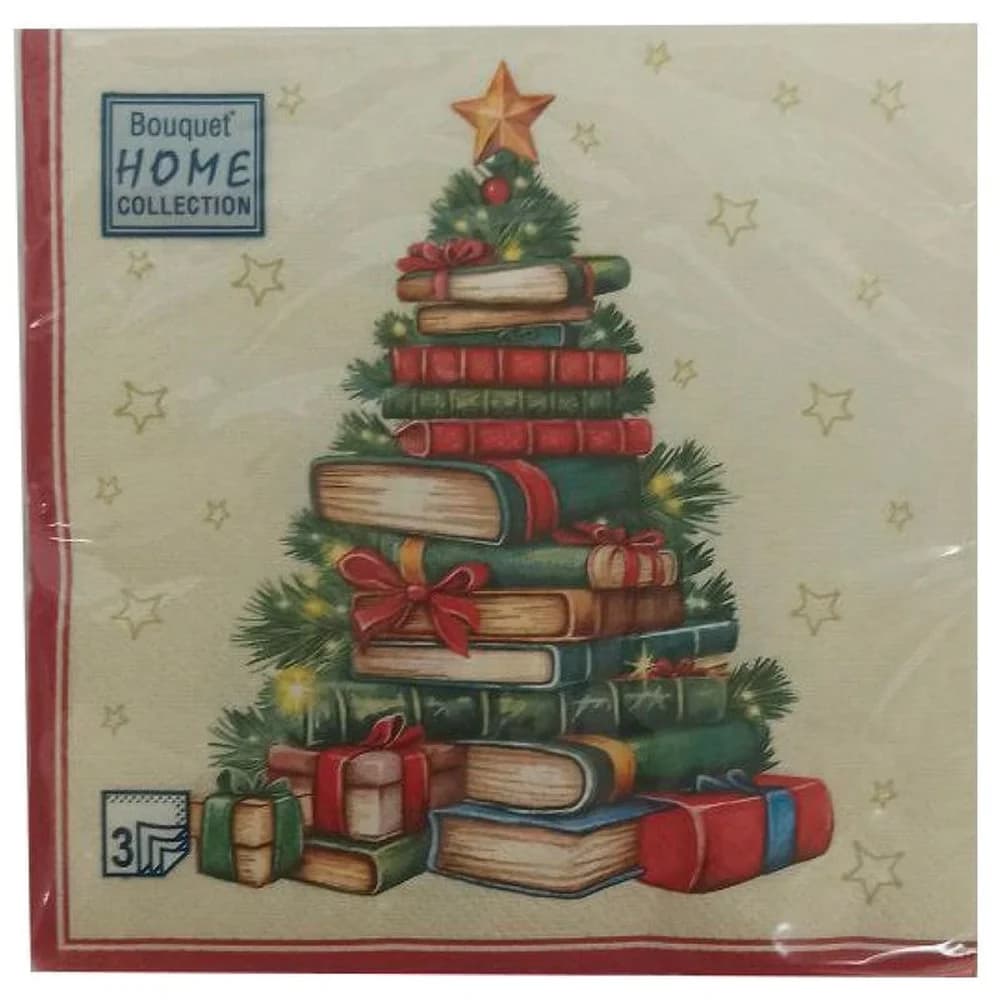Салфетки   20л   3сл 33*33см Home Collektion Classik ЕЛИ на ЗЕЛЕНОМ