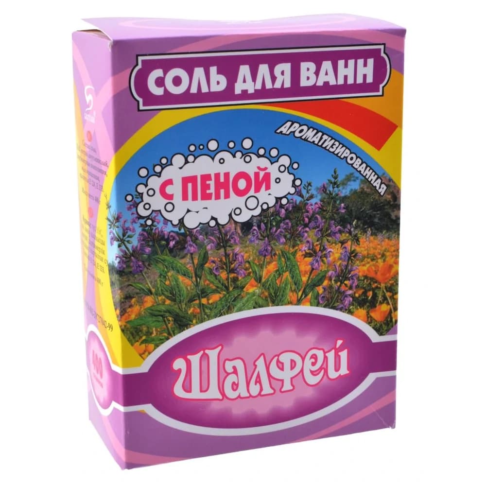 Соль д/ванн 400 гр Шалфей пачка *32