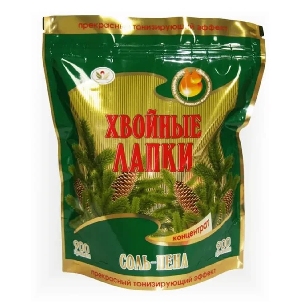 Соль-пена для ванн Хвойные лапки (дой-пак) 900г