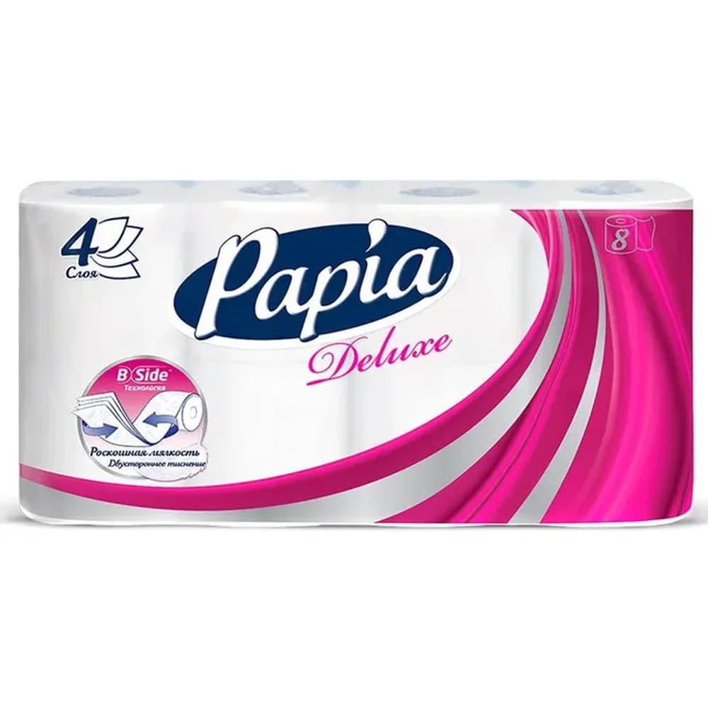 Т/Б PAPIA 4 х сл 4 шт DELUXE ЦВЕТНАЯ (14 шт