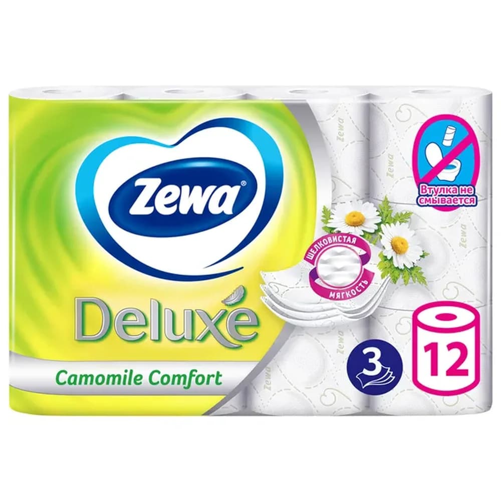 Т/Б ZEWA ДЕЛЮКС 3*х сл 4 шт (14 шт)