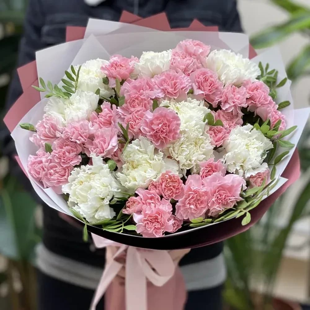 4008 Букет гвоздник на листе Н :34 см /5 г ( мих 12 шт ) в уп 12 код 4008  цена з 1 шт