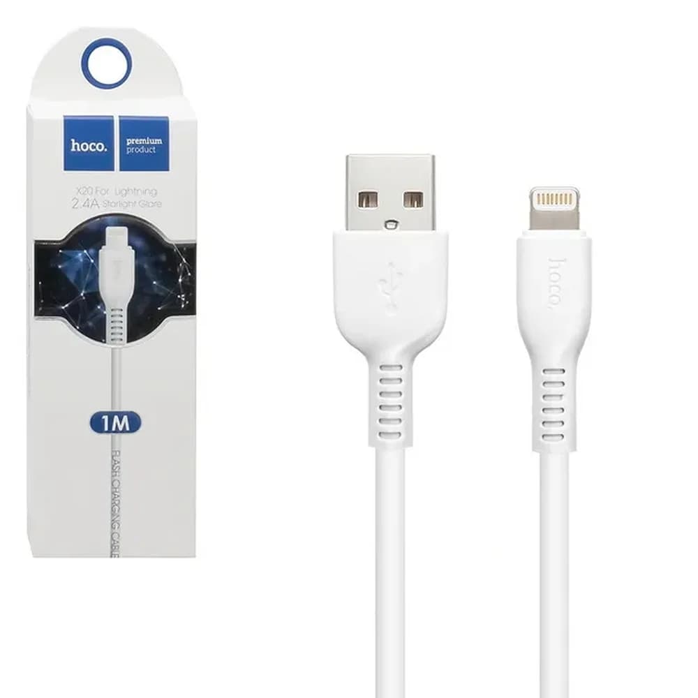 Кабель USB Hoco X20 белый 1м Apple