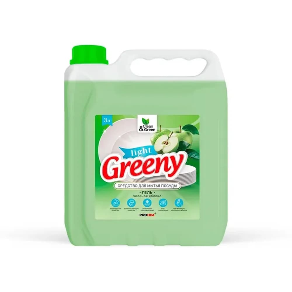 Средство для мытья посуды "Greeny"Light  1000 мл/8шт Clean & Green C G 8133