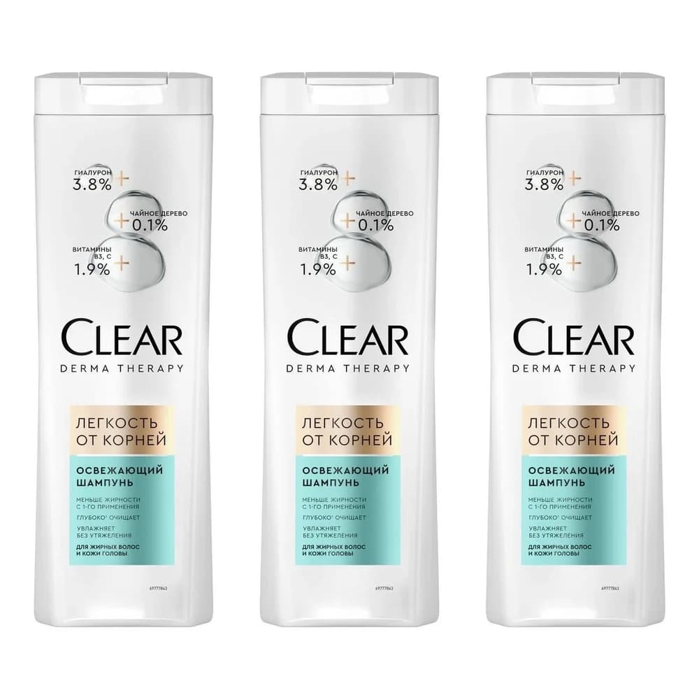 CLEAR 380 мл шамп женск DERMA Therapy ЛЕгкость от корней