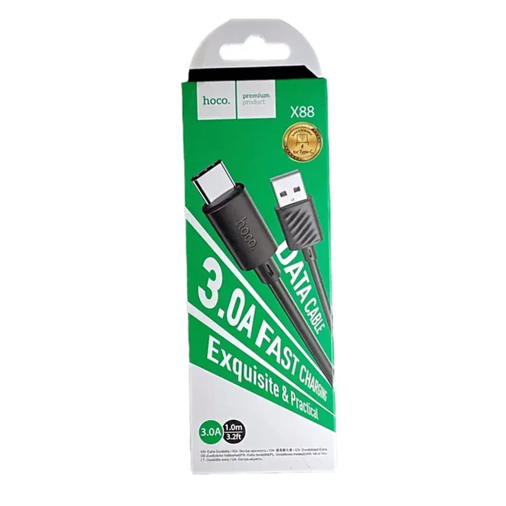 Кабель USB Hoco X88 черный 1м Type-C