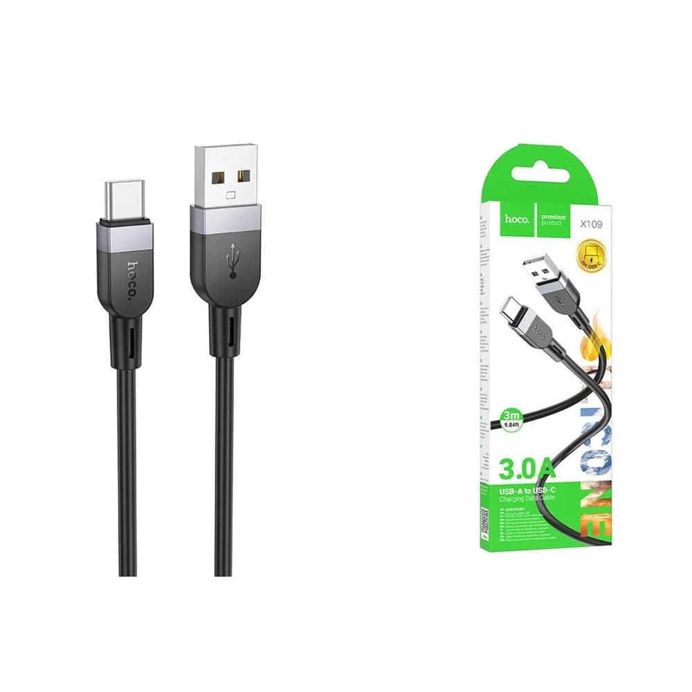 Кабель USB Hoco Х109 Type-c  силиконовый черный 3м
