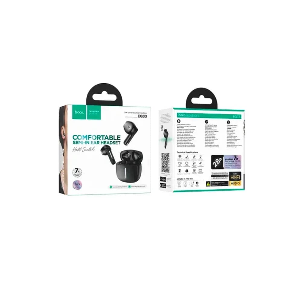 Наушники Bluetooth Hoco EQ33 (ANC)  , в кейсе , цвет черный