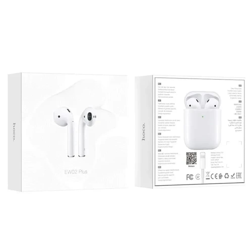 Наушники Bluetooth Hoco EW02 Plus , в кейсе, бесп.зарядка, сенсорные, цвет белый