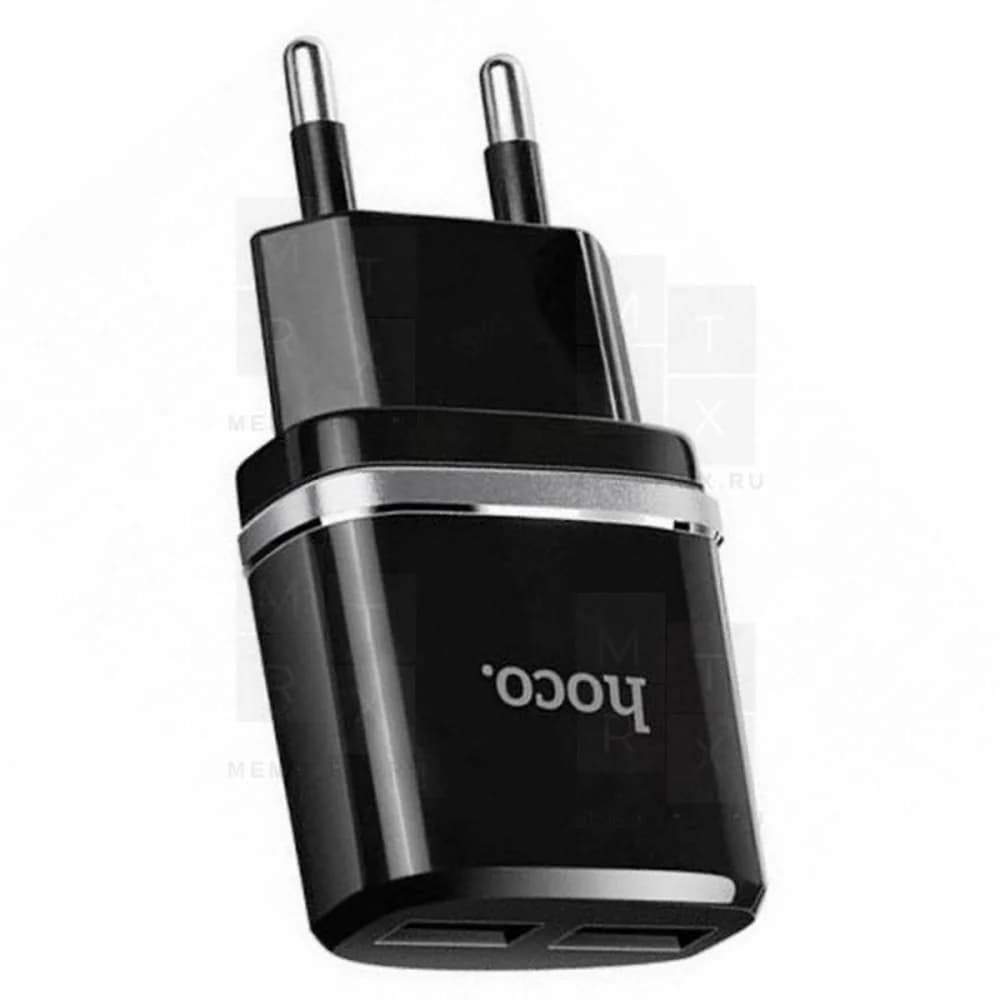 Сетевое зарядное устройство Hoco C12, 2USB 2,4А  цвет черный