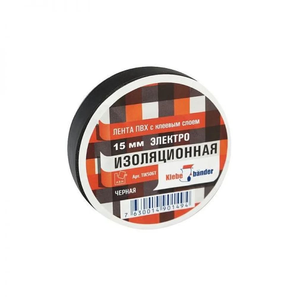 ИЗОЛЕНТА ПВХ 15*20  черная Klebebander TIK 506 Tв уп 8 шт