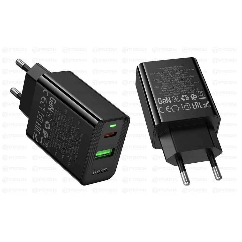 Сетевое зарядное устройство Hoco CS95А (QС. 3+D30W черный